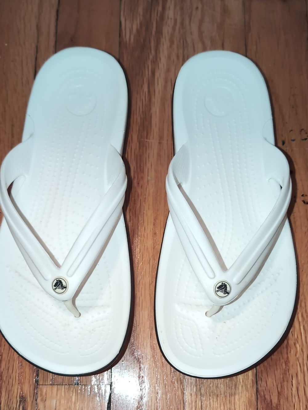 Crocs White Flip Flop Sandals 10